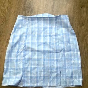 plaid blue skirt